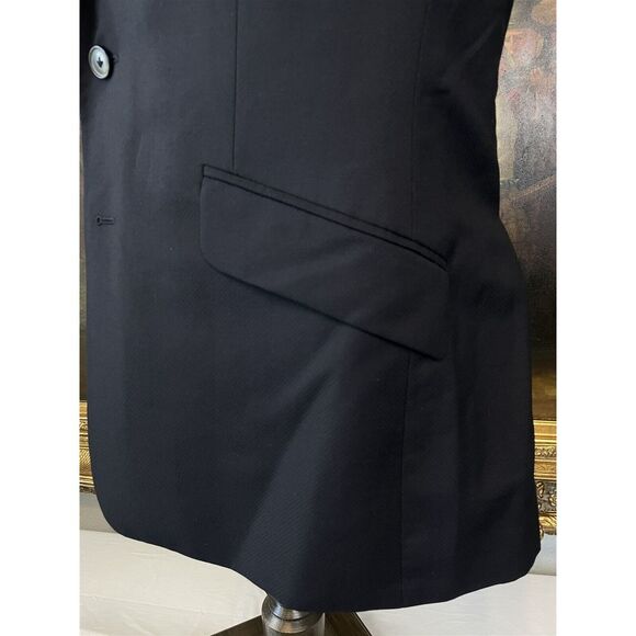 Reiss 40R Black Mohair Wool Pindot Textured Minimal Structure 2Btn Blazer Jacket - Picture 8 of 10